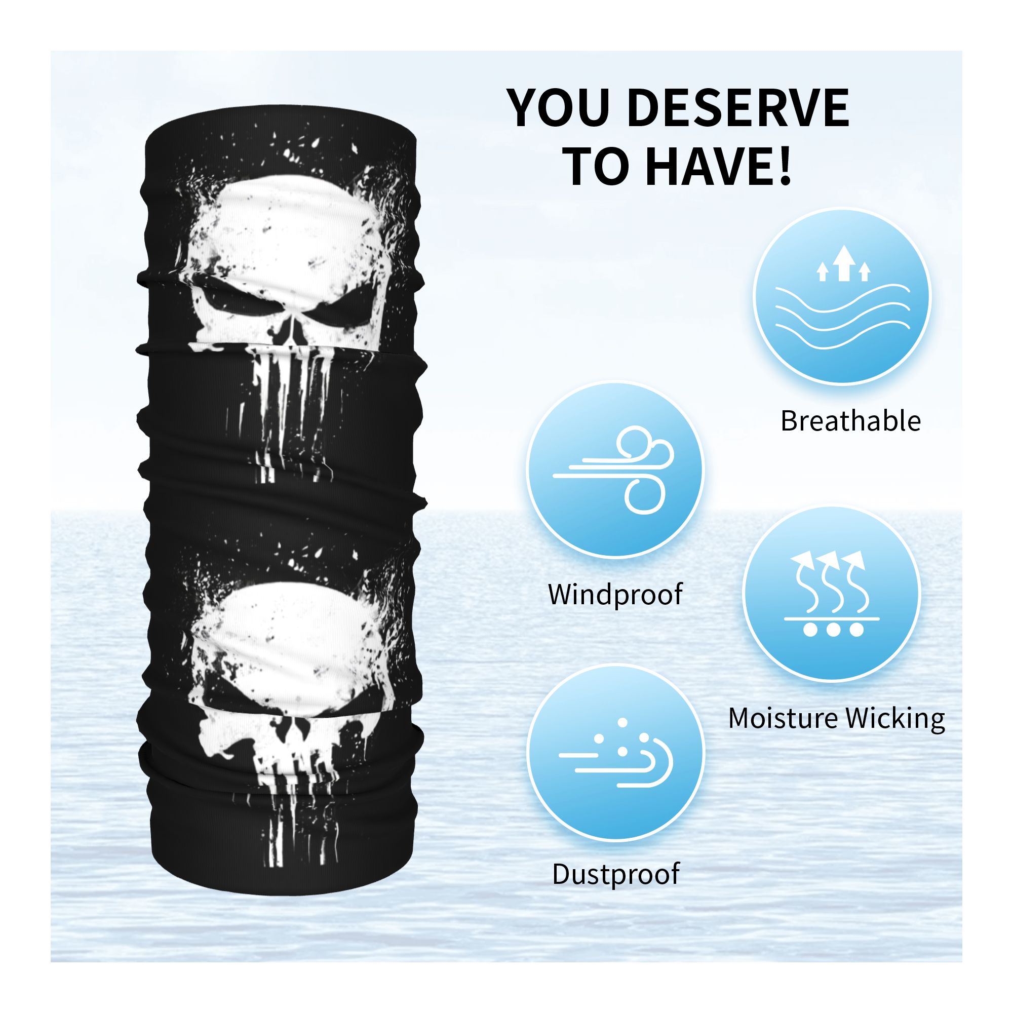 Custom Skeleton Skull Bandana  - Neck Gaiter Fleece recensione e prezzo