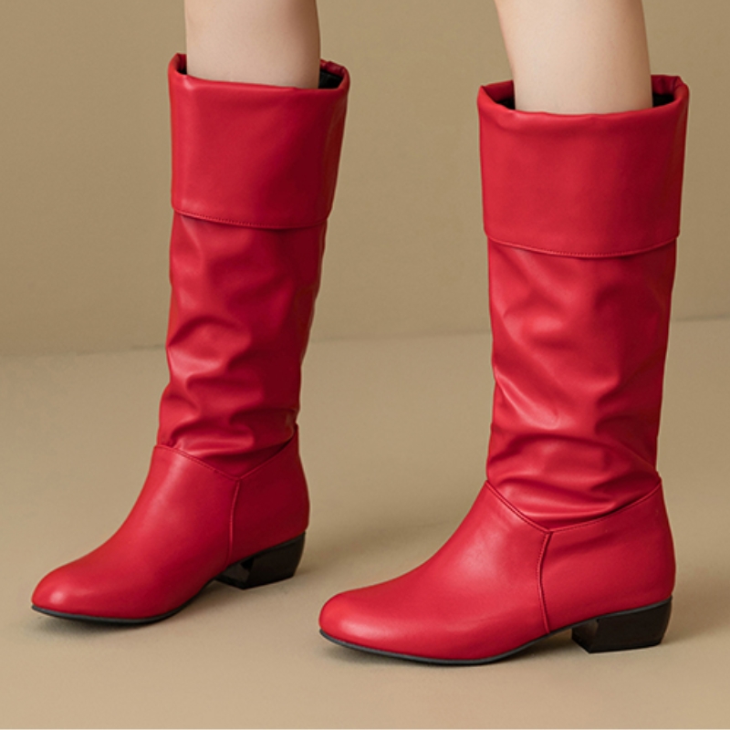 Slip on Knee High Boots Pleate - Waterproof Winter Boot recensione e prezzo