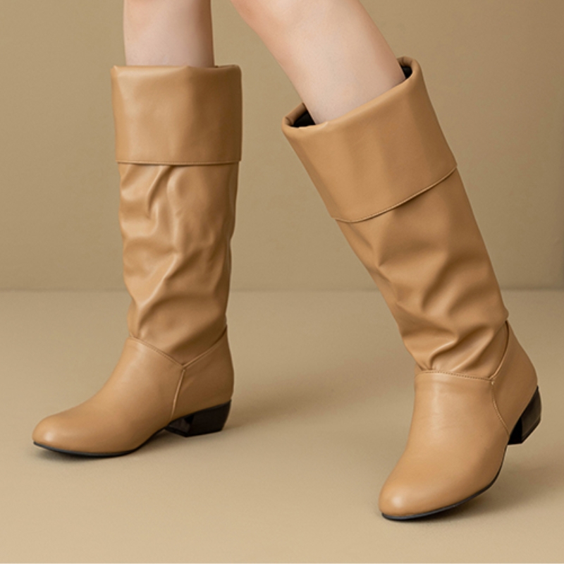 Slip on Knee High Boots Pleate - Waterproof Winter Boot recensione e prezzo