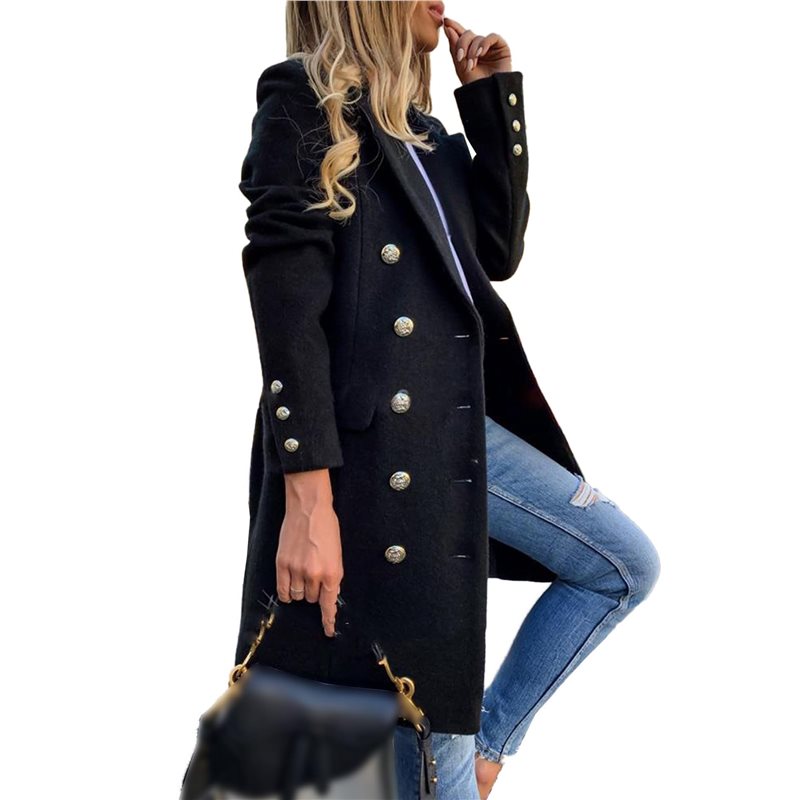 A24F-Women Fall Winter Wool Co - Wool Coat Peacoat recensione e prezzo