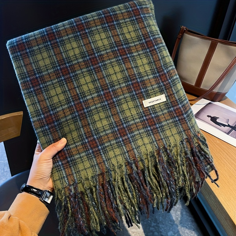 Vintage Green Plaid Tassel Sca - Cashmere Pashmina Wrap recensione e prezzo