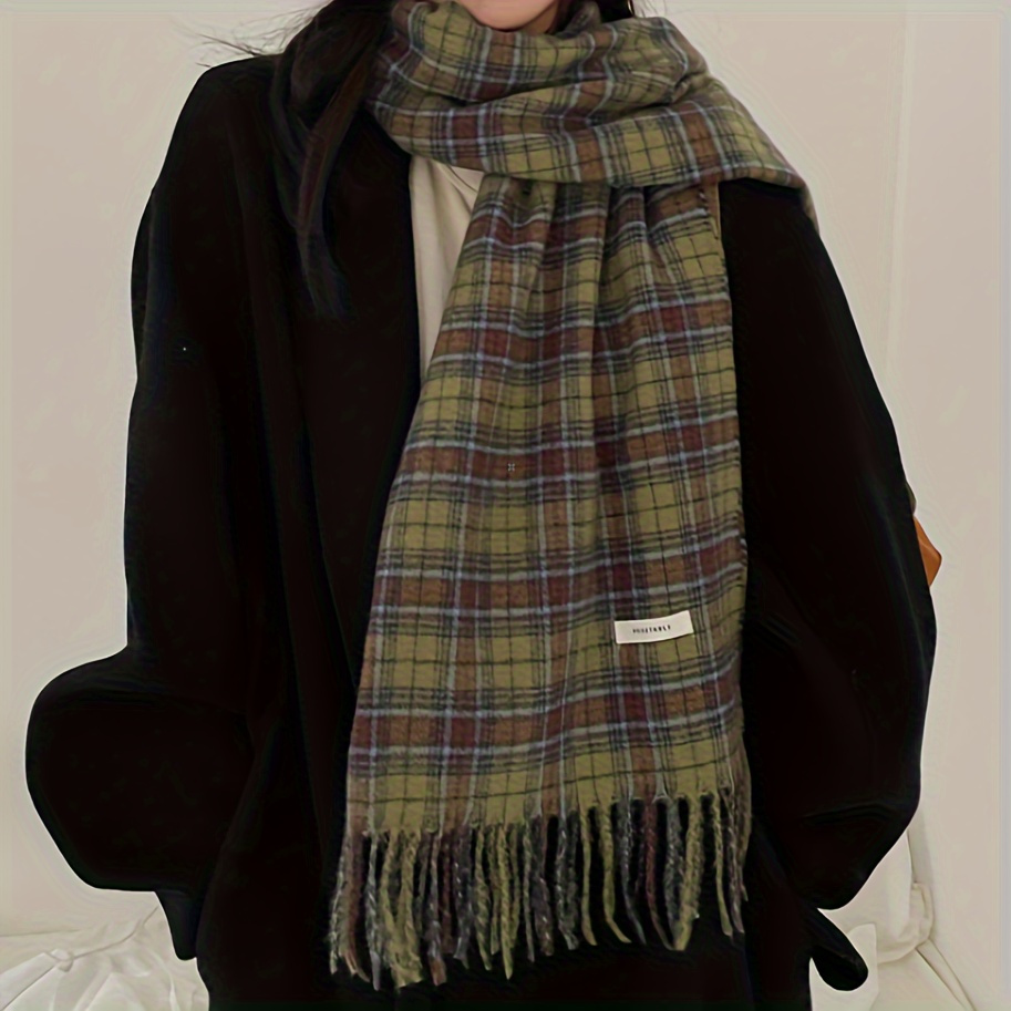Vintage Green Plaid Tassel Sca - Cashmere Pashmina Wrap recensione e prezzo