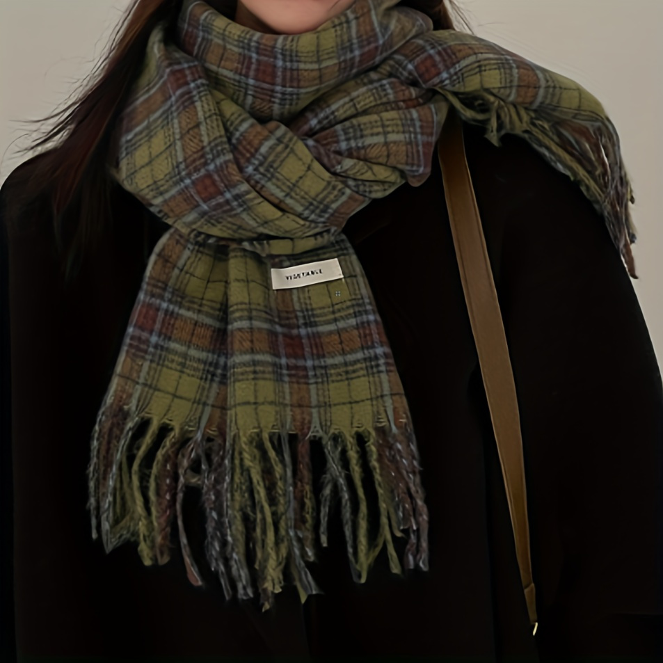 Vintage Green Plaid Tassel Sca - Cashmere Pashmina Wrap recensione e prezzo