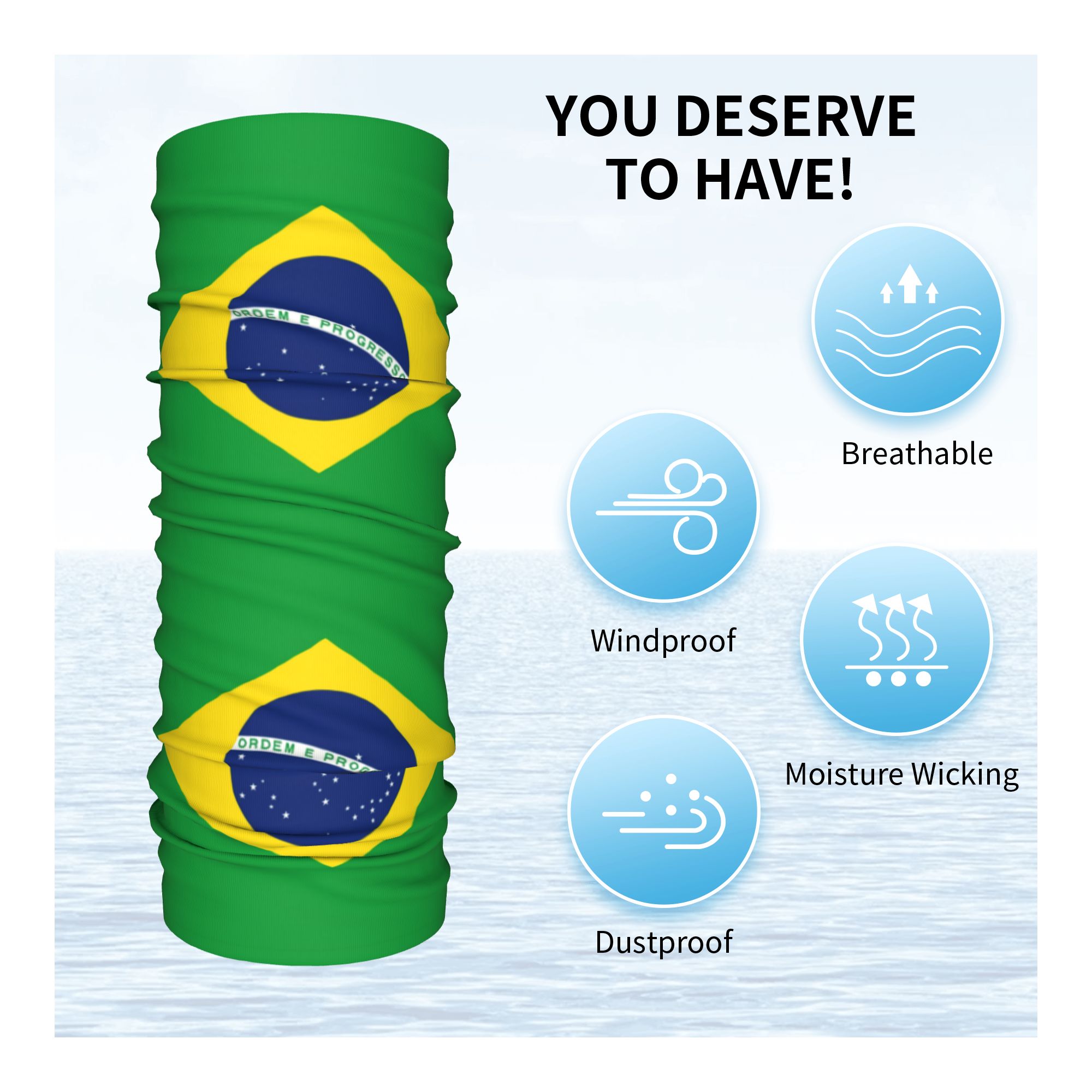 Custom Brazil Flag Bandana Nec - Neck Gaiter Fleece recensione e prezzo