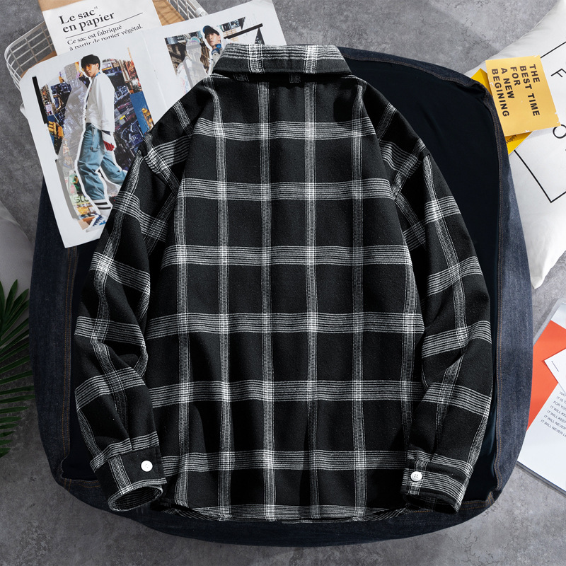 2025 Plaid shirt men's long-sl - Flannel Shirt Lined recensione e prezzo