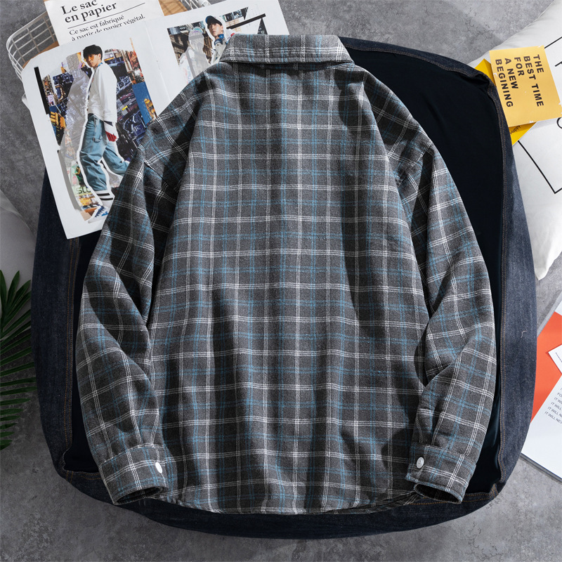 2025 Plaid shirt men's long-sl - Flannel Shirt Lined recensione e prezzo