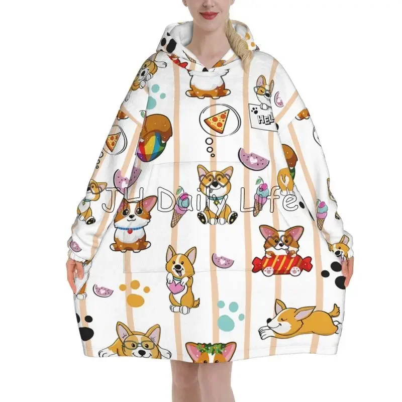 Cute Corgi Dog Wearable Hoodie - Sherpa Hoodie Fleece recensione e prezzo
