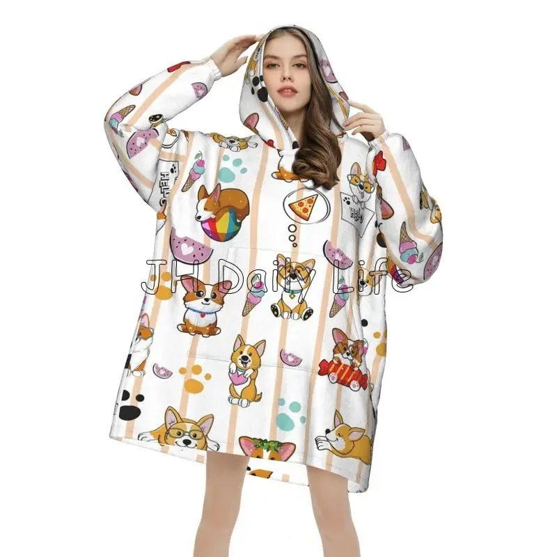 Cute Corgi Dog Wearable Hoodie - Sherpa Hoodie Fleece recensione e prezzo