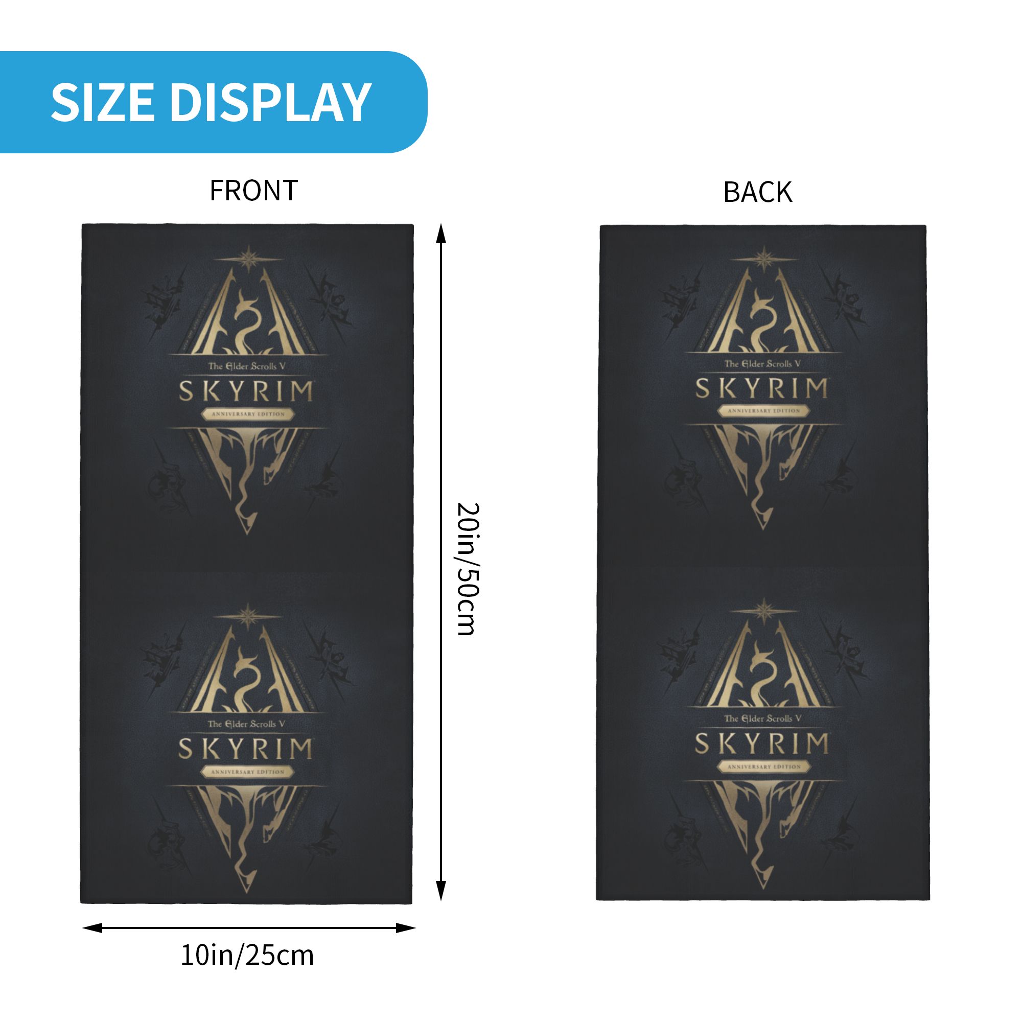 Custom Skyrim Logo Bandana Win - Neck Gaiter Fleece recensione e prezzo