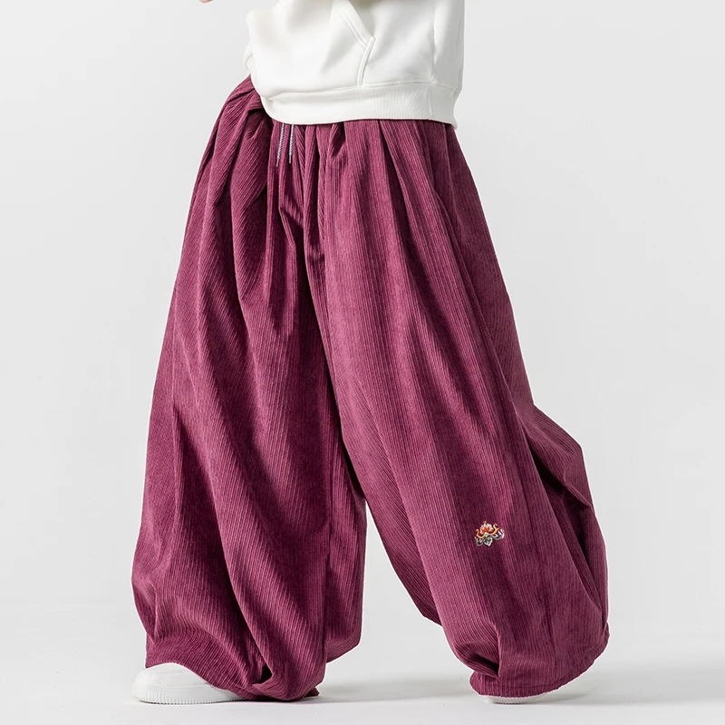 Men Corduroy Wide Leg Pants Me - Corduroy Pant Warm recensione e prezzo