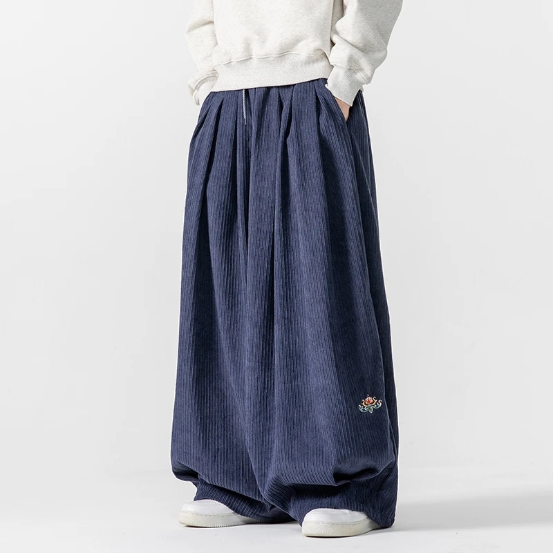 Men Corduroy Wide Leg Pants Me - Corduroy Pant Warm recensione e prezzo