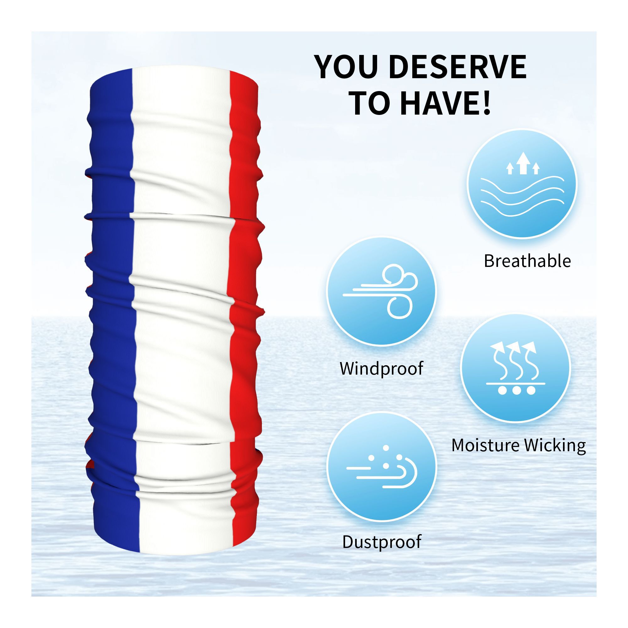 Custom French Flag France Band - Neck Gaiter Fleece recensione e prezzo