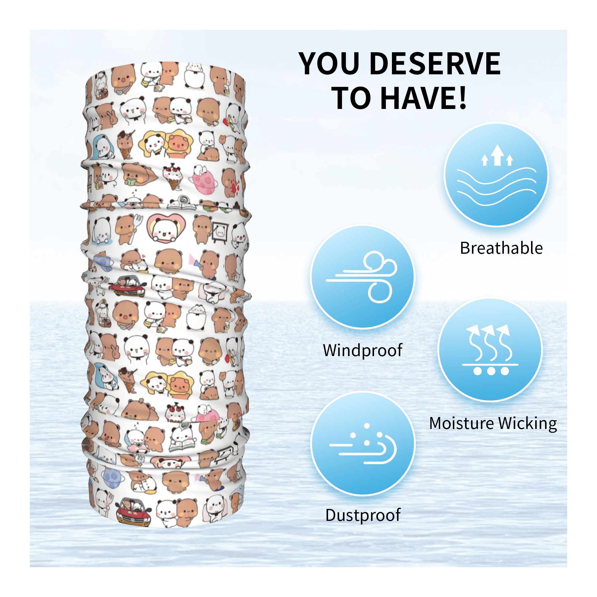 Custom Bear Cartoon Peach And  - Neck Gaiter Fleece recensione e prezzo