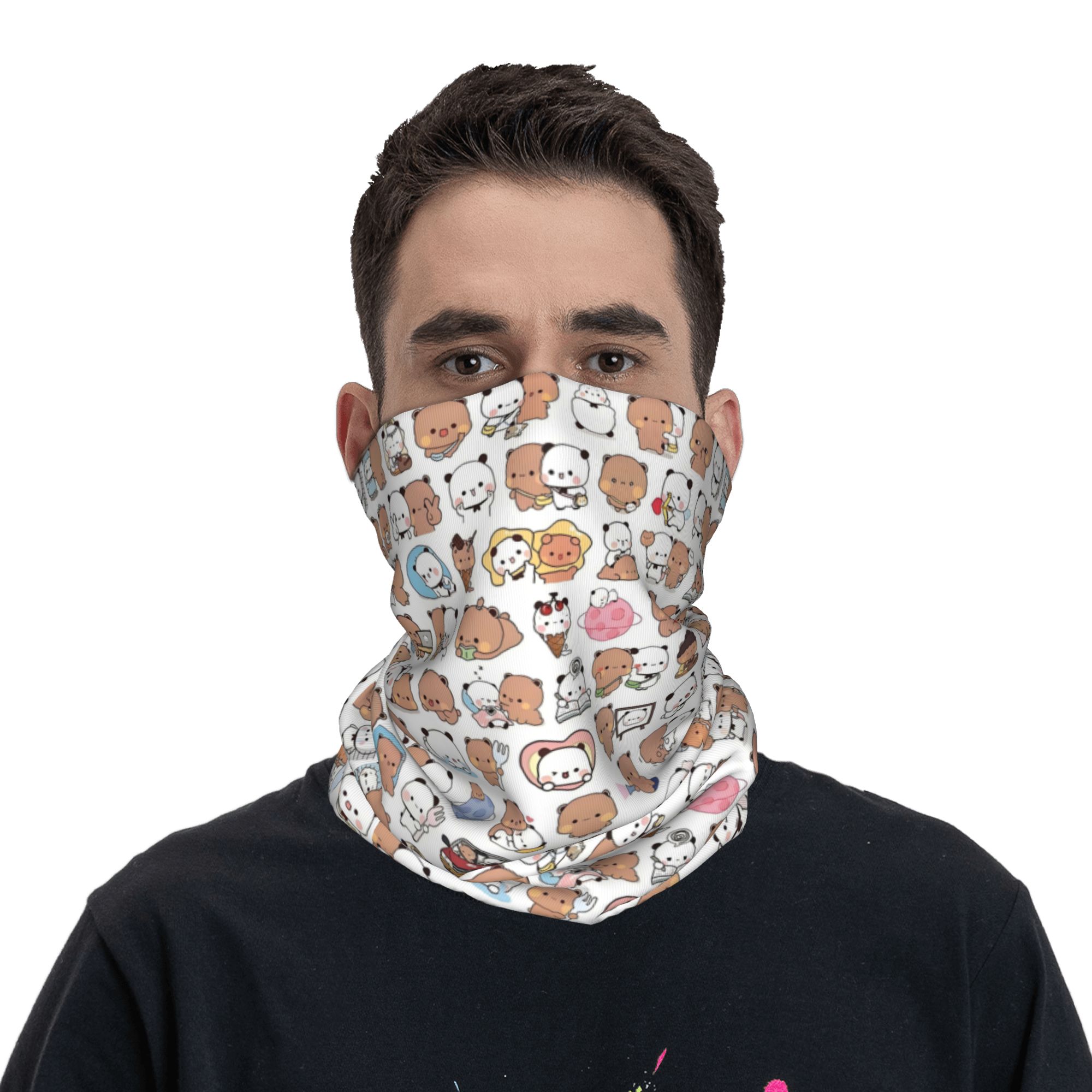 Custom Bear Cartoon Peach And  - Neck Gaiter Fleece recensione e prezzo