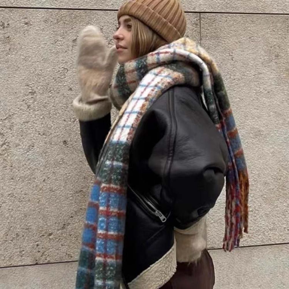 Retro Tassel Plaid Wool Scarf  - Wool Scarf Men recensione e prezzo
