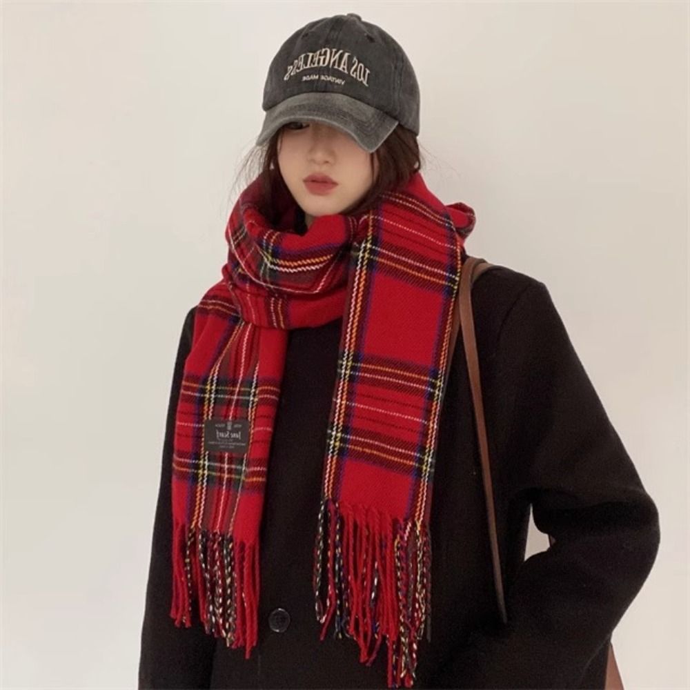 Retro Tassel Plaid Wool Scarf  - Wool Scarf Men recensione e prezzo