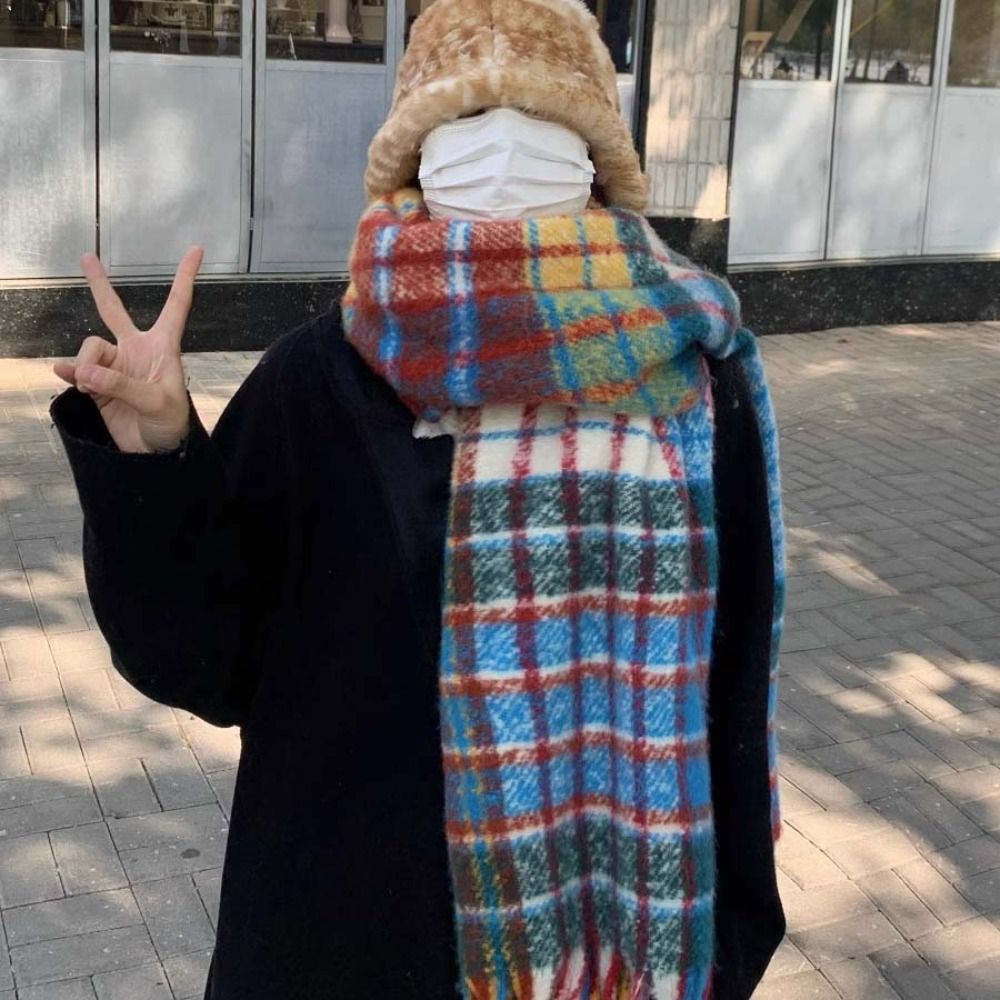 Retro Tassel Plaid Wool Scarf  - Wool Scarf Men recensione e prezzo