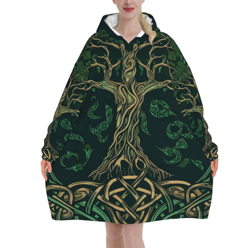 Tree of Life Celtic Pattern Bl - Sherpa Hoodie Fleece recensione e prezzo