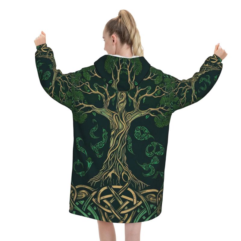 Tree of Life Celtic Pattern Bl - Sherpa Hoodie Fleece recensione e prezzo