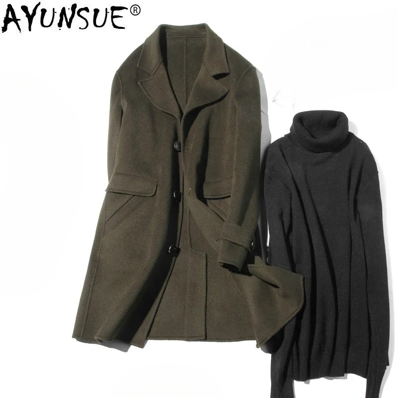 AYUNSUE 100% Wool Coat Men Aut - Wool Coat Peacoat recensione e prezzo