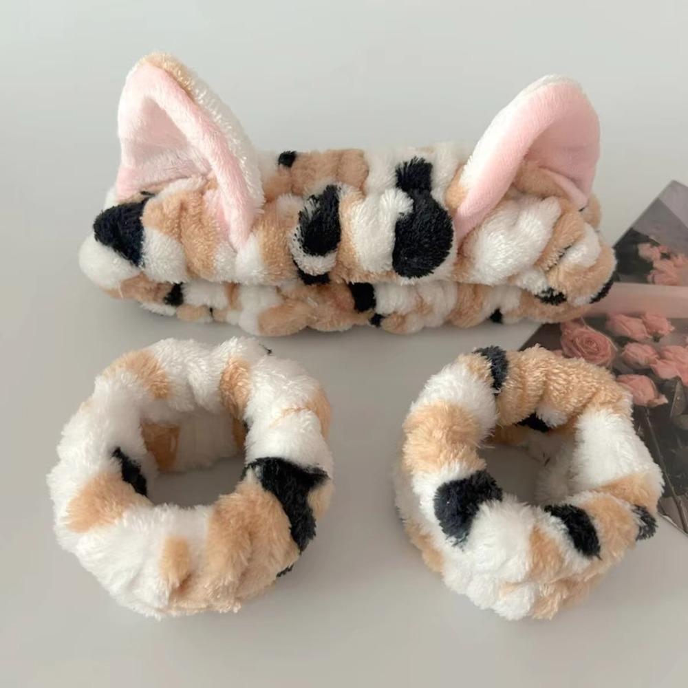 3pcs/set Leopard Print Cute Ca - Winter Headband Fleece recensione e prezzo