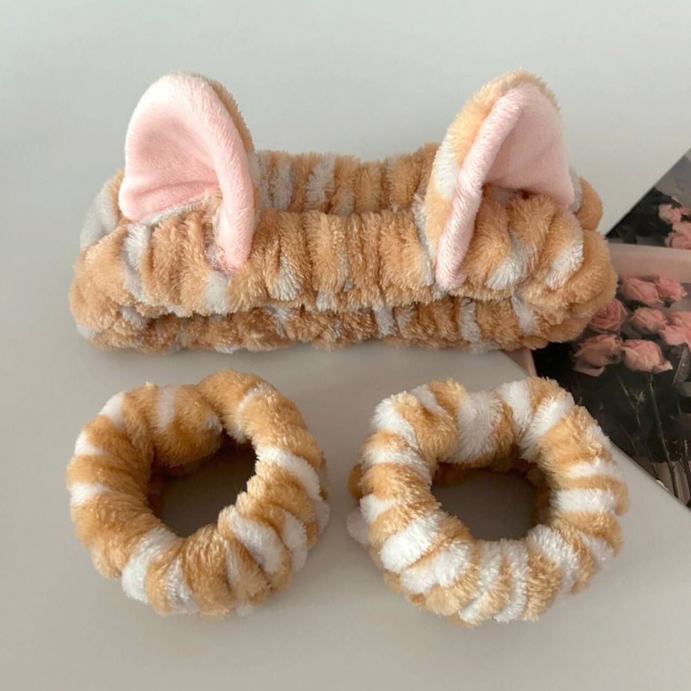 3pcs/set Leopard Print Cute Ca - Winter Headband Fleece recensione e prezzo