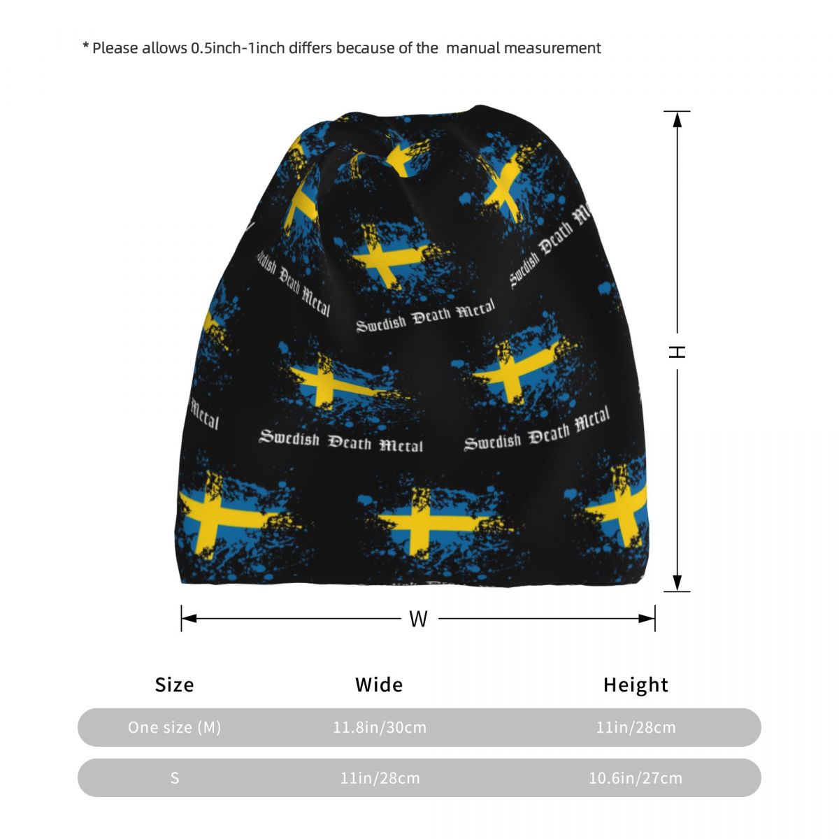 Swedish Death Metal Band Black - Knit Beanie Hat Warm recensione e prezzo