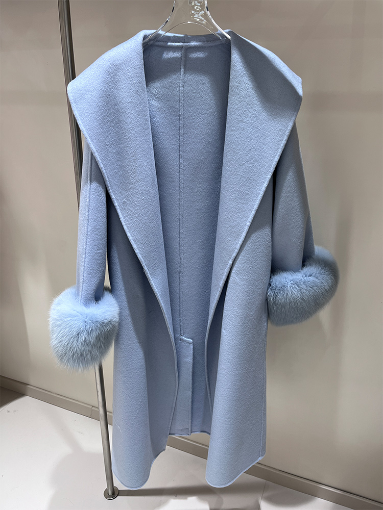 2025 New Wool Coat With Real F - Wool Coat Peacoat recensione e prezzo