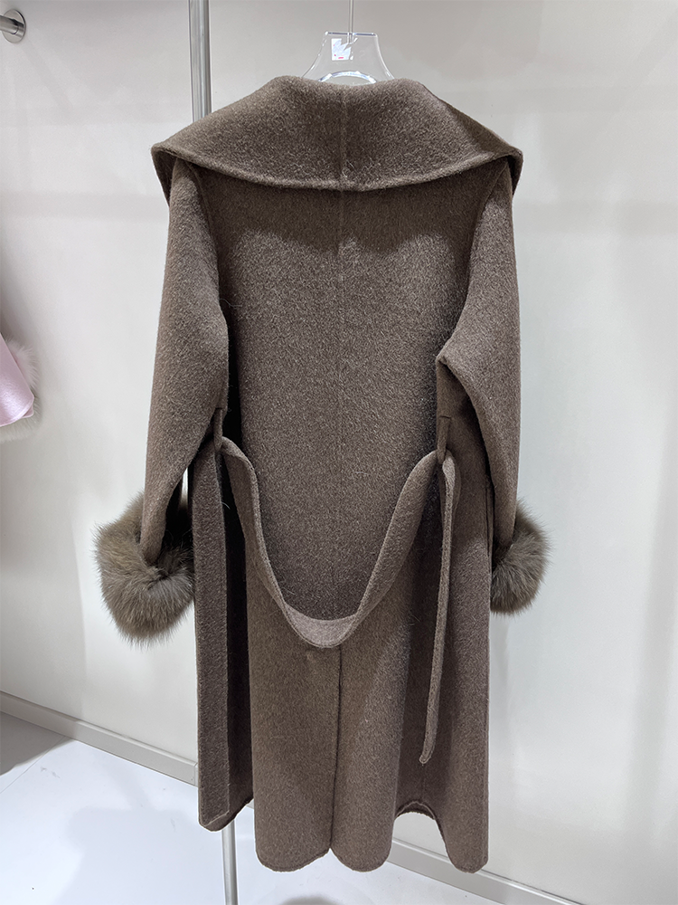 2025 New Wool Coat With Real F - Wool Coat Peacoat recensione e prezzo
