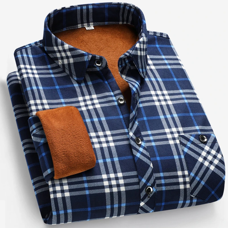 Autumn and Winter Men's Fleece - Flannel Shirt Lined recensione e prezzo
