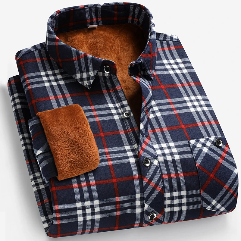 Autumn and Winter Men's Fleece - Flannel Shirt Lined recensione e prezzo