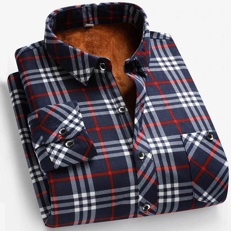 Autumn and Winter Men's Fleece - Flannel Shirt Lined recensione e prezzo