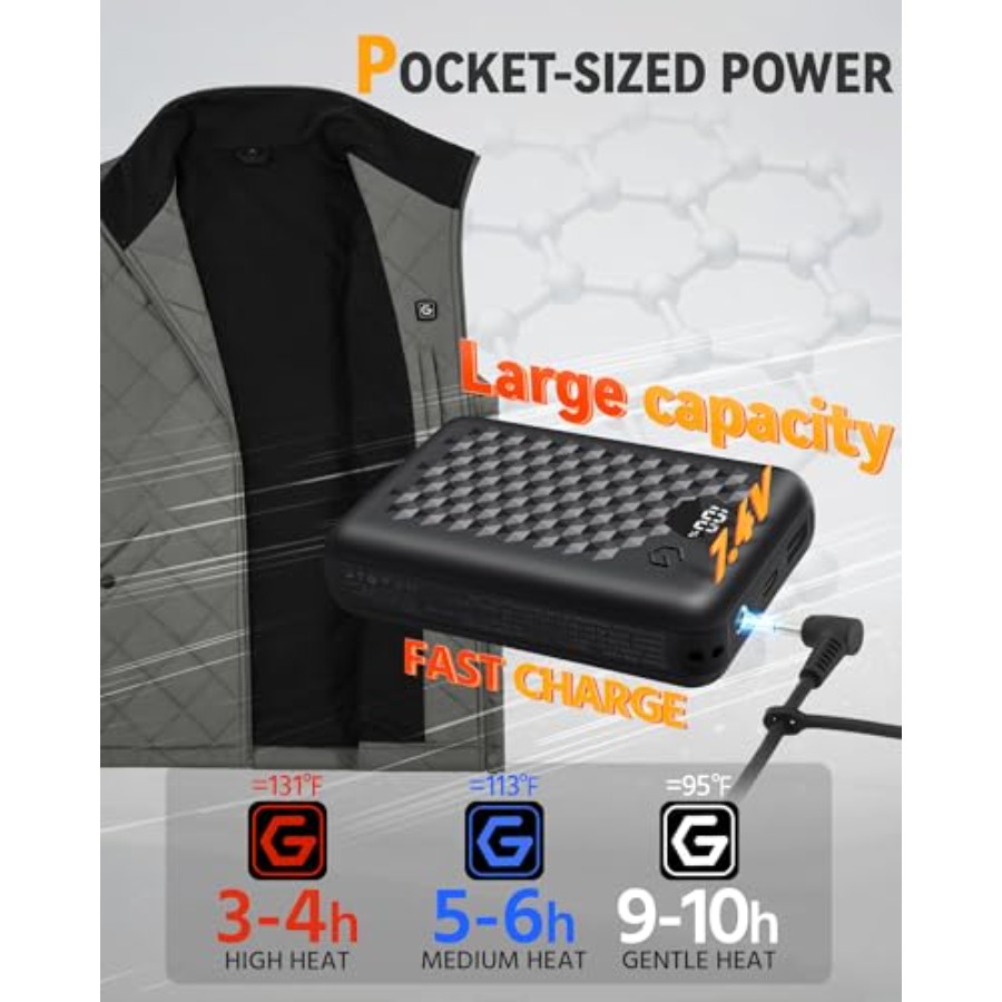 Wulcea Graphene Heated Vest Fo - Heated Vest Battery recensione e prezzo