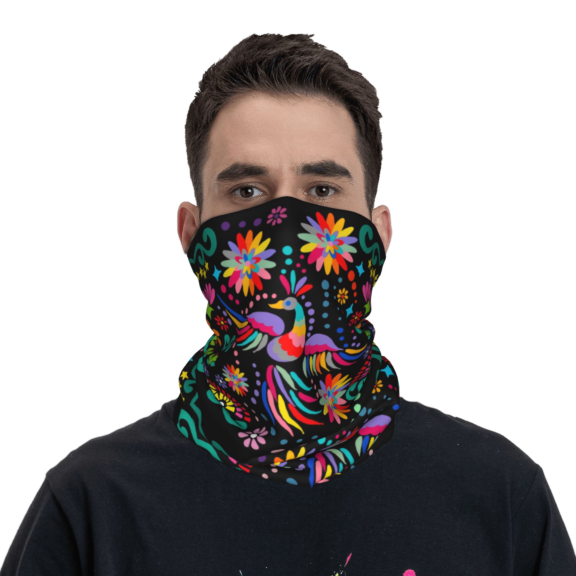 Custom Mexican Floral Flower T - Neck Gaiter Fleece recensione e prezzo