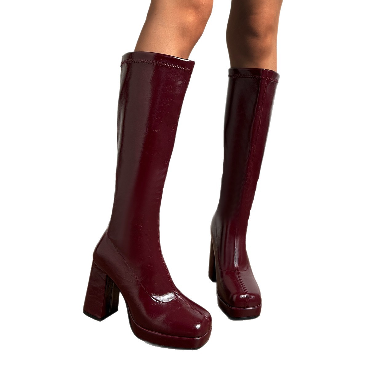 Wine Red Knee High Boots, Knig - Waterproof Winter Boot recensione e prezzo