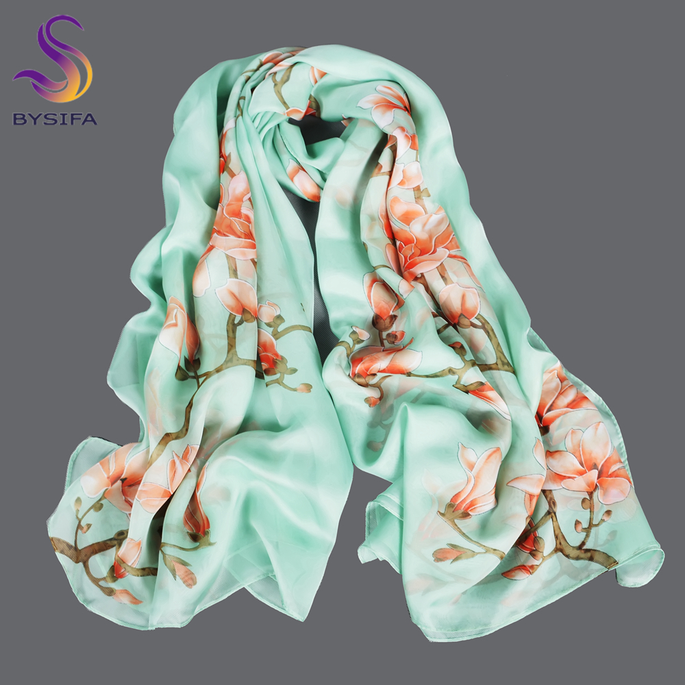 BYSIFA| Light Green Silk Scarf - Shawl Wrap Winter recensione e prezzo