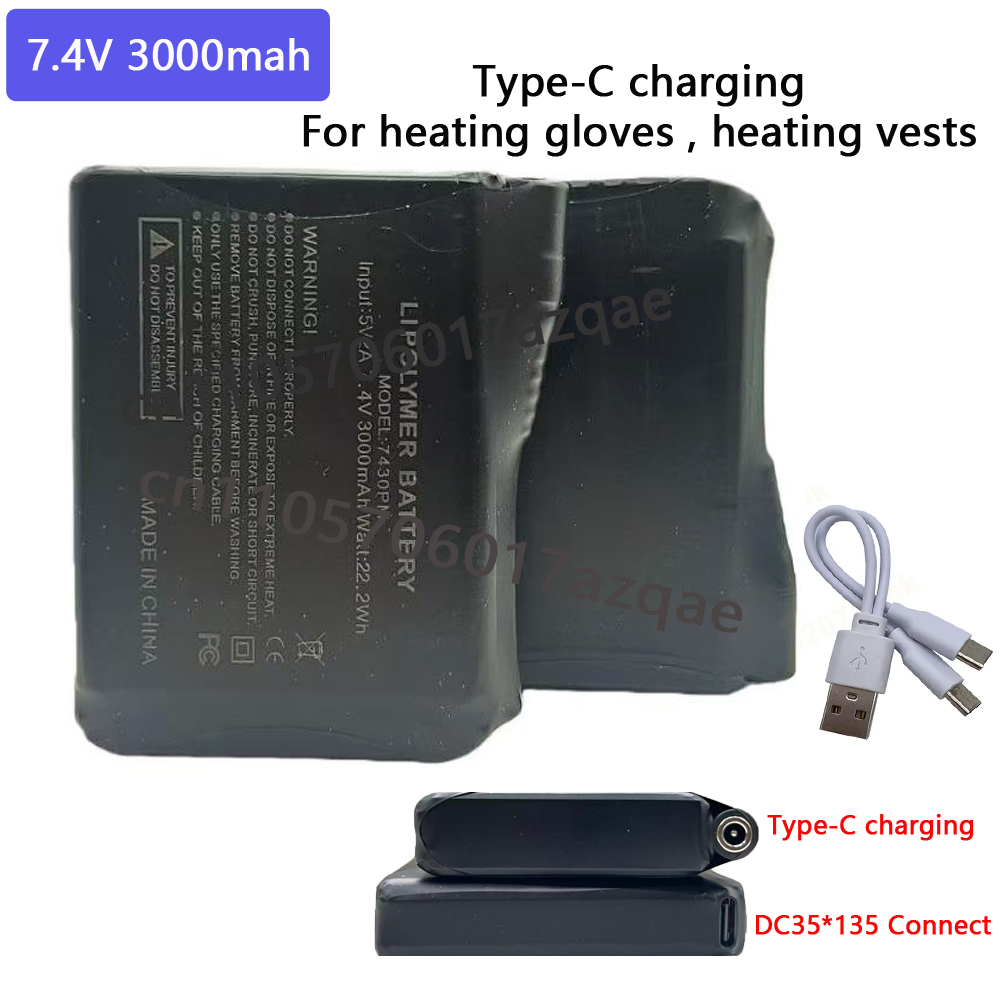 7.4V 3000mah Heated Gloves Bat - Heated Vest Battery recensione e prezzo