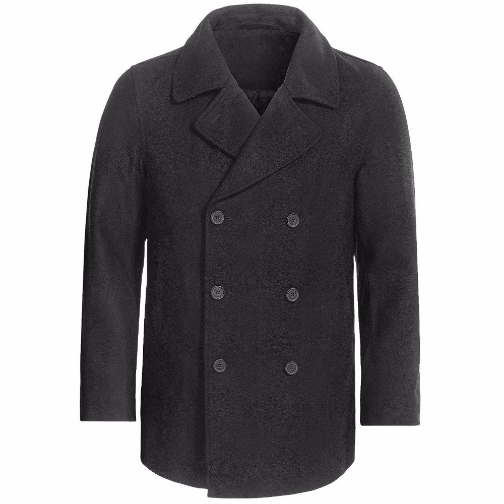 Custom Made Charcoal grey Pea  - Wool Coat Peacoat recensione e prezzo