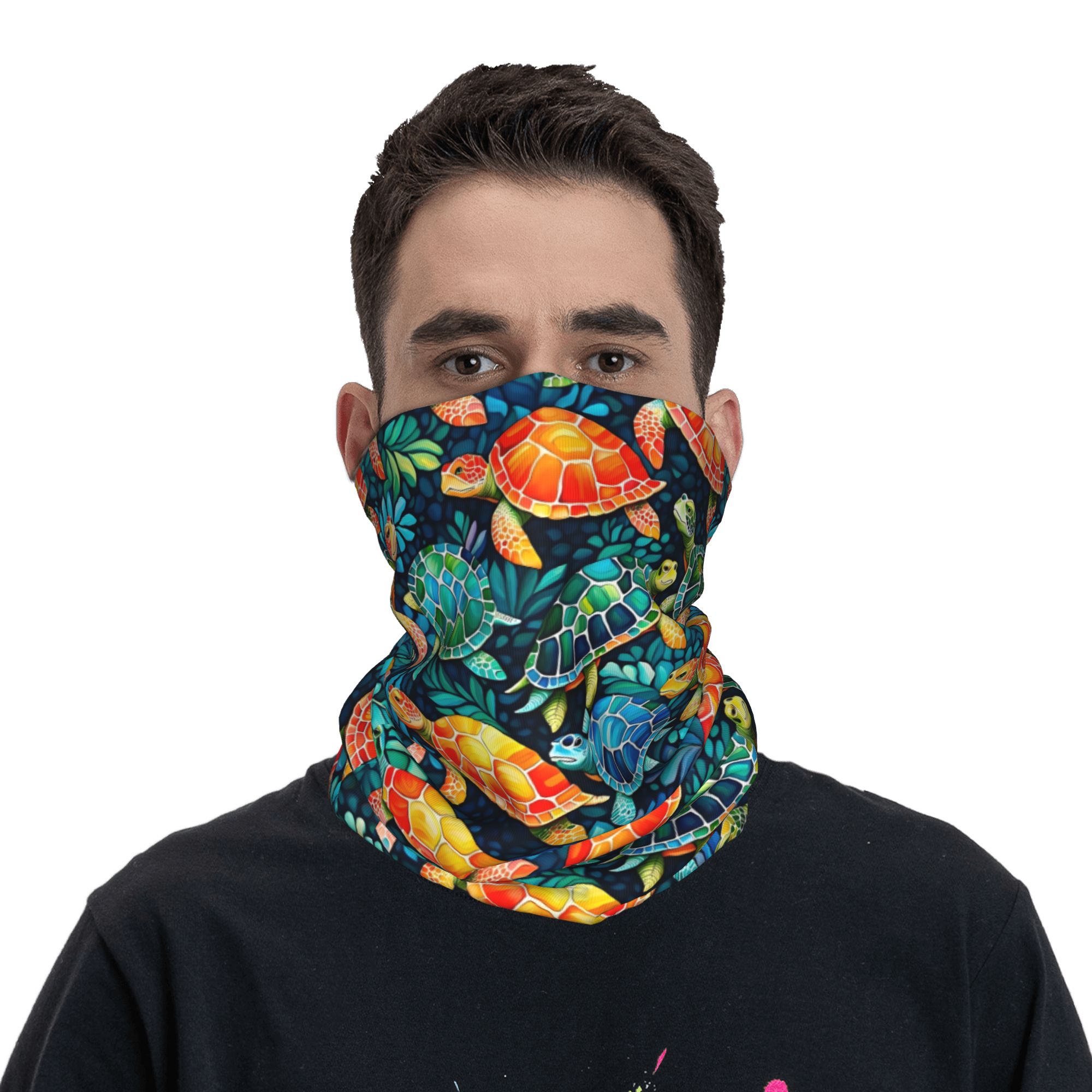 Custom Funny Colorful Sea Turt - Neck Gaiter Fleece recensione e prezzo