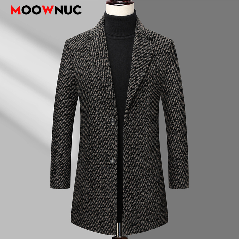 Long Coat Men Mens Wool Jacket - Wool Coat Peacoat recensione e prezzo