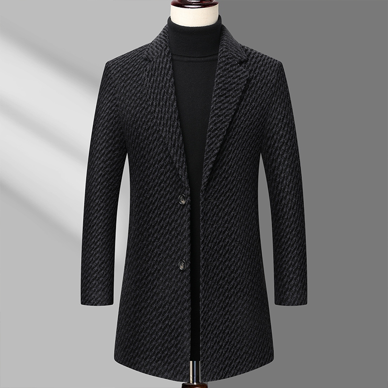 Long Coat Men Mens Wool Jacket - Wool Coat Peacoat recensione e prezzo