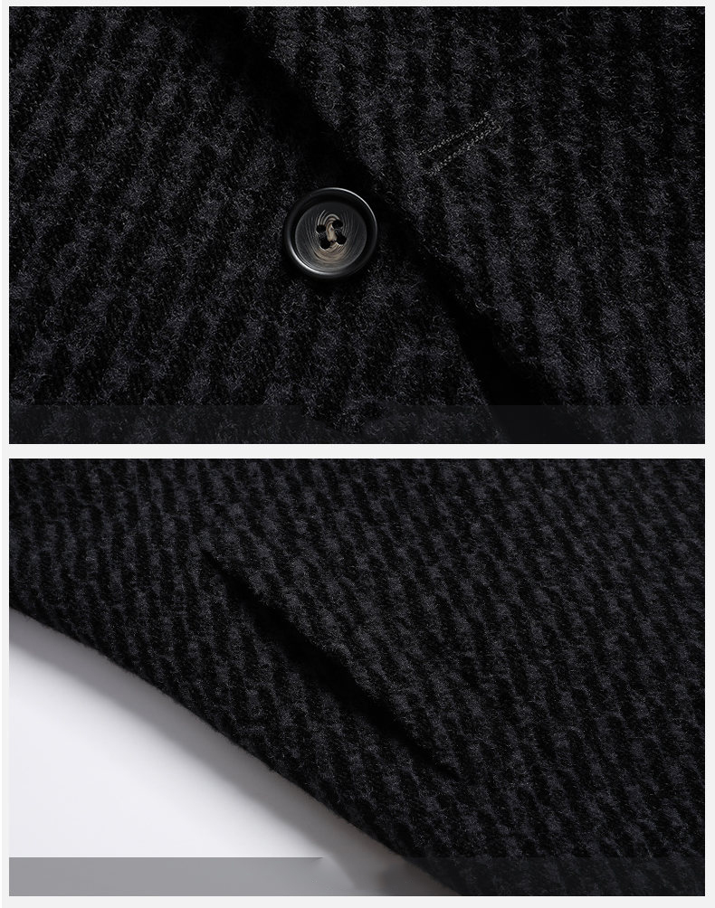 Long Coat Men Mens Wool Jacket - Wool Coat Peacoat recensione e prezzo