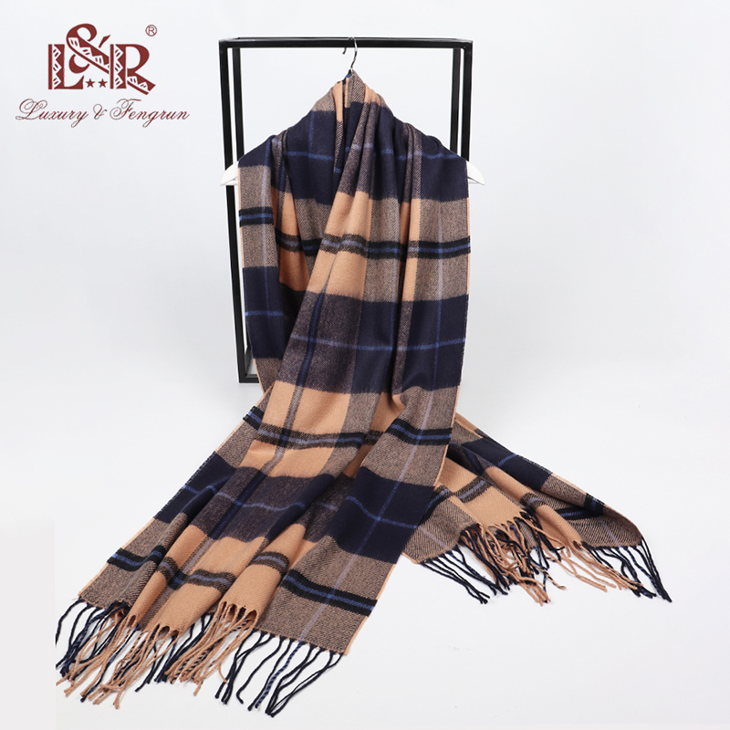 2022 winter men plaid scarf ca - Wool Scarf Men recensione e prezzo