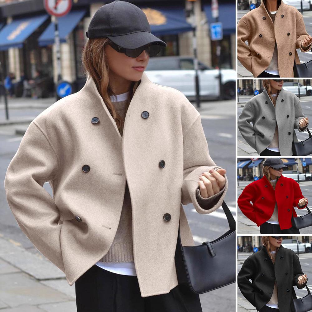 Women's Winter Cropped Wool Co - Wool Coat Peacoat recensione e prezzo