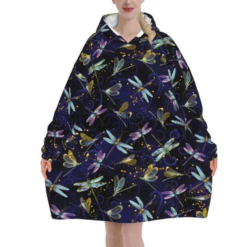 Dragonfly Galaxy Wearable Blan - Sherpa Hoodie Fleece recensione e prezzo
