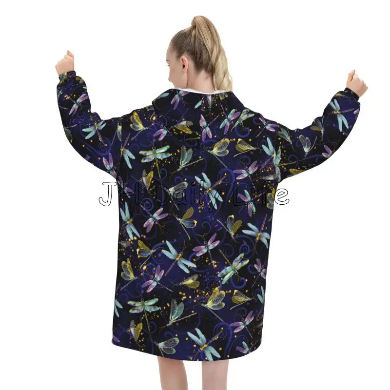 Dragonfly Galaxy Wearable Blan - Sherpa Hoodie Fleece recensione e prezzo