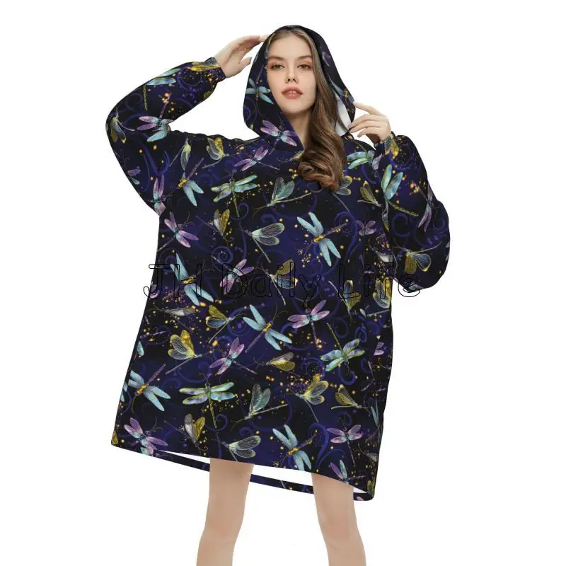 Dragonfly Galaxy Wearable Blan - Sherpa Hoodie Fleece recensione e prezzo