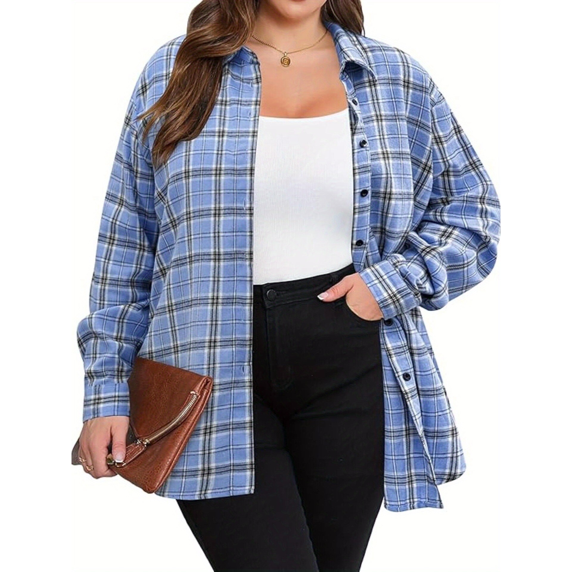 Warm Flannel Plaid Shirt Women - Flannel Shirt Lined recensione e prezzo