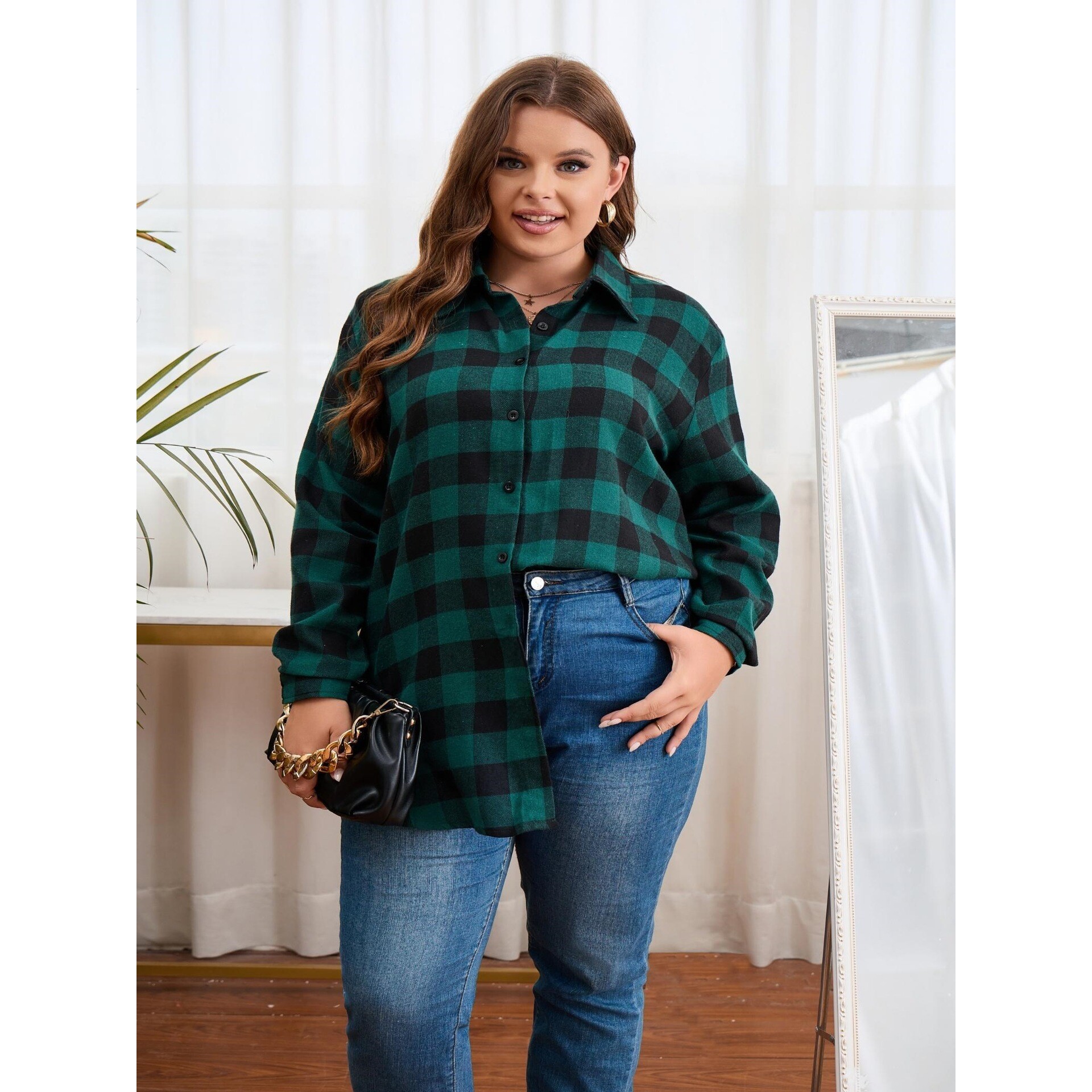 Warm Flannel Plaid Shirt Women - Flannel Shirt Lined recensione e prezzo