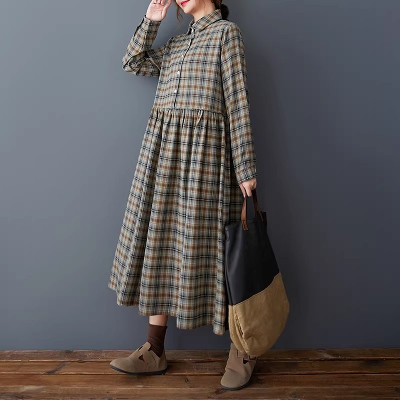 Korean Loose Retro Plaid Shirt - Flannel Shirt Lined recensione e prezzo